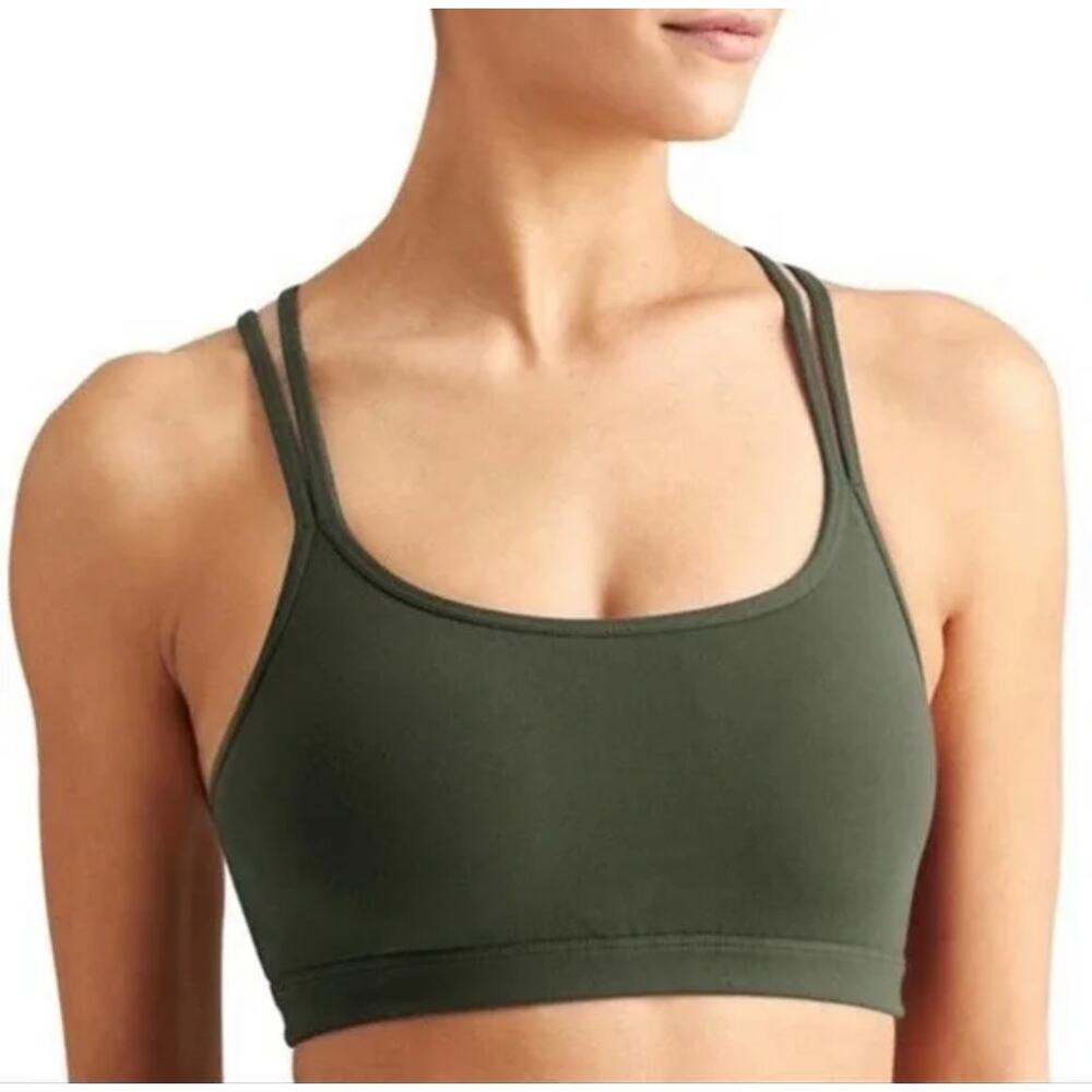 Athleta Full Focus Sports Bra Olive Army Green Size Small